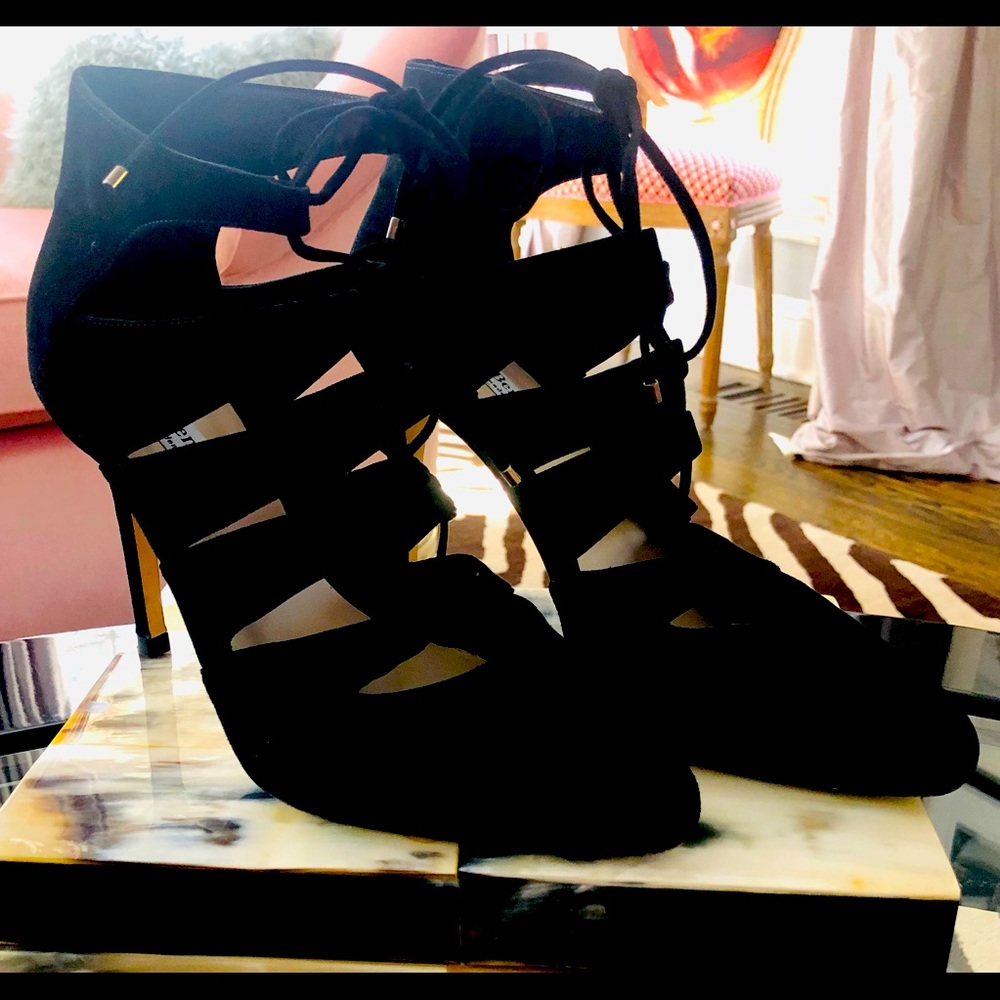 L.K. Bennett Suede Lace Up Heels